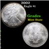 Image 1 : 2002 Silver Eagle Dollar $1 Grades Mint State