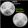 Image 1 : 2008 Silver Eagle Dollar $1 Grades Mint State