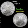 Image 1 : 2005 Silver Eagle Dollar $1 Grades Mint State