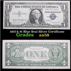 1957A $1 Blue Seal Silver Certificate Grades Choice AU/BU Slider