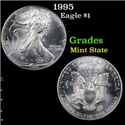 1995 Silver Eagle Dollar $1 Grades Mint State