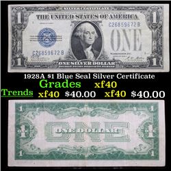 1928A $1 Blue Seal Silver Certificate Grades xf