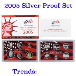 2005 United States Silver Proof Set - 11 pc set, about 1 1/2 ounces of pure silver