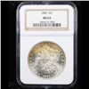 Image 2 : NGC 1885-p Rainbow Toned Morgan Dollar $1 Graded ms63 By NGC