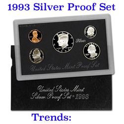 1993 United States Mint Silver Proof Set 5 coins