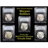 Image 1 : 5 Unc Morgan $1 Graded By PCGS Mixed Dates From The McClaren Collection Grades