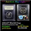 Image 1 : Proof ***Auction Highlight*** 1994-P World Cup Modern Commem Half Dollar 50c Graded GEM++ Proof Deep