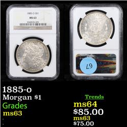 NGC 1885-o Morgan Dollar $1 Graded ms63 By NGC