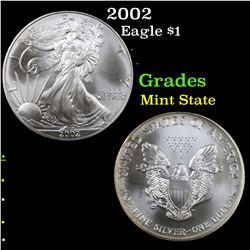 2002 Silver Eagle Dollar $1 Grades Mint State