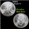 Image 1 : 2002 Silver Eagle Dollar $1 Grades Mint State