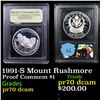 Image 1 : Proof 1991-S Mount Rushmore Modern Commem Dollar $1 Graded GEM++ Proof Deep Cameo By USCG