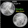 Image 1 : 1990 Silver Eagle Dollar $1 Grades Mint State
