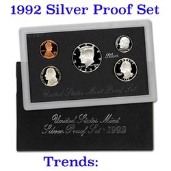 1992 United States Mint Silver Proof Set 5 coins