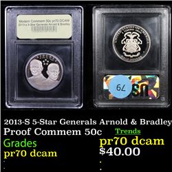 Proof 2013-S 5-Star Generals Arnold & Bradley Modern Commem Half Dollar 50c Graded GEM++ Proof Deep 