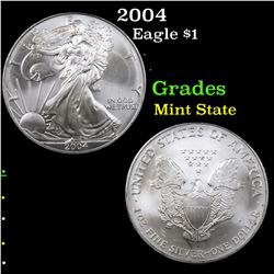 2004 Silver Eagle Dollar $1 Grades Mint State