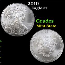 2010 Silver Eagle Dollar $1 Grades Mint State