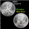 Image 1 : 2012 Silver Eagle Dollar $1 Grades Mint State