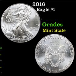 2016 Silver Eagle Dollar $1 Grades Mint State
