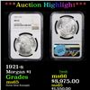 Image 1 : ***Auction Highlight*** NGC 1921-s Morgan Dollar $1 Graded ms65 By NGC (fc)