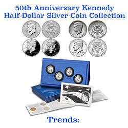 United States Mint 50th Anniversary Kennedy Half Dollar Silver Coin Collection 4 Coins Grades
