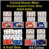 Image 1 : Group of 4 United States Mint Uncurculated Coin Sets In Original Government Packaging 2003-2006