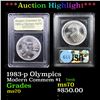 Image 1 : ***Auction Highlight*** 1983-p Olympics Modern Commem Dollar $1 Graded ms70, Perfection By USCG (fc)