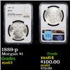 Image 1 : NGC 1889-p Morgan Dollar $1 Graded ms63 By NGC