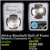 Image 1 : NGC 2014-p Baseball Hall of Fame Modern Commem Dollar $1 Graded ms69 By NGC
