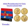 Image 1 : 2016 United States Mint Presidential $1 Coin Uncirculated Set 6 coins