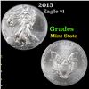 Image 1 : 2015 Silver Eagle Dollar $1 Grades Mint State