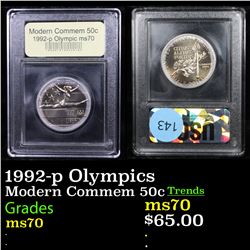 1992-p Olympics Modern Commem Half Dollar 50c Graded ms70, Perfection By USCG
