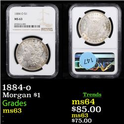 NGC 1884-o Morgan Dollar $1 Graded ms63 By NGC