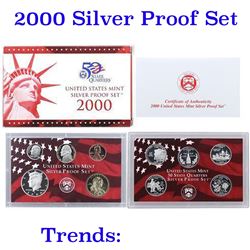 2000 United States Silver Proof Set - 10 pc set, about 1 1/2 ounces of pure silver