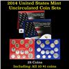 Image 1 : 2014 United States Mint Uncirculated Coin Set 28 coins