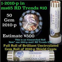 ***Auction Highlight***  Full 1c orig shotgun roll, 2010-p Union Shield Lincoln Cent Roll United Sta