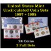 Image 1 : 1997 & 1998 United States Mint Uncurculated Coin Sets In Original Government Packaging 20 coins