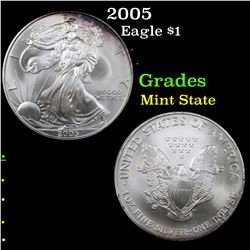 2005 Silver Eagle Dollar $1 Grades Mint State