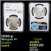 Image 1 : NGC 1886-p Morgan Dollar $1 Graded ms64 By NGC