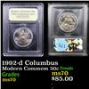 Image 1 : 1992-d Columbus Modern Commem Half Dollar 50c Graded ms70, Perfection By USCG