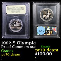 Proof 1992-S Olympic Modern Commem Half Dollar 50c Graded GEM++ Proof Deep Cameo By USCG