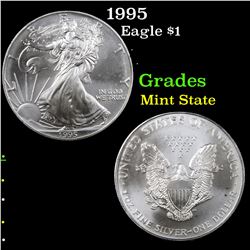 1995 Silver Eagle Dollar $1 Grades Mint State