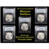 Image 1 : 5 Unc Morgan $1 Graded By PCGS Mixed Dates From The McClaren Collection Grades