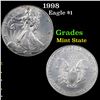 Image 1 : 1998 Silver Eagle Dollar $1 Grades Mint State