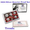 Image 1 : 2004 United States Quarters Silver Proof Set - 5 pc set