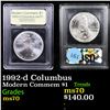 Image 1 : 1992-d Columbus Modern Commem Dollar $1 Graded ms70, Perfection By USCG