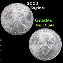 2002 Silver Eagle Dollar $1 Grades Mint State
