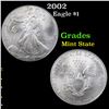 Image 1 : 2002 Silver Eagle Dollar $1 Grades Mint State