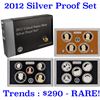 Image 1 : 2012 United States Mint Silver Proof Set - 14 pc set, about 1 1/2 ounces of pure silver