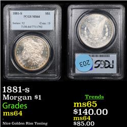 PCGS 1881-s Morgan Dollar $1 Graded ms64 By PCGS