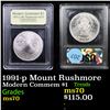 Image 1 : 1991-p Mount Rushmore Modern Commem Dollar $1 Graded ms70, Perfection By USCG